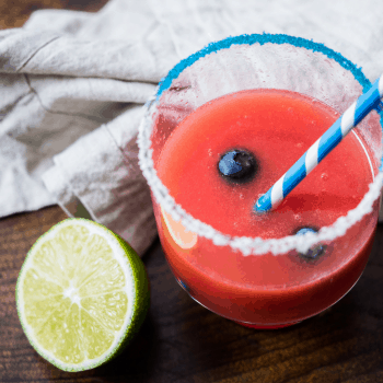 Give your July 4th BBQ party a bit of a twist with these tasty Red, White & Blue margaritas.