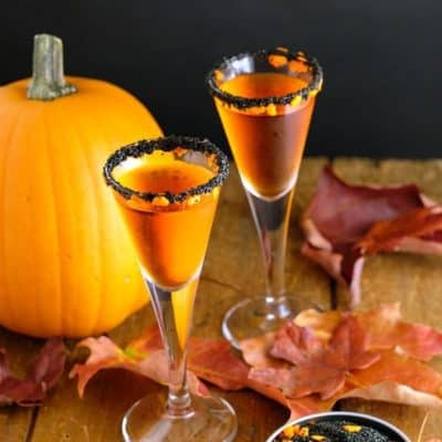 Our Pumpkin Drool shots recipe makes an orange and black colored sweet dessert that is just for grown ups. Fun for a Halloween party!