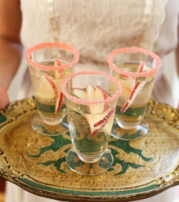 White Peach Bellini Champagne Cocktail