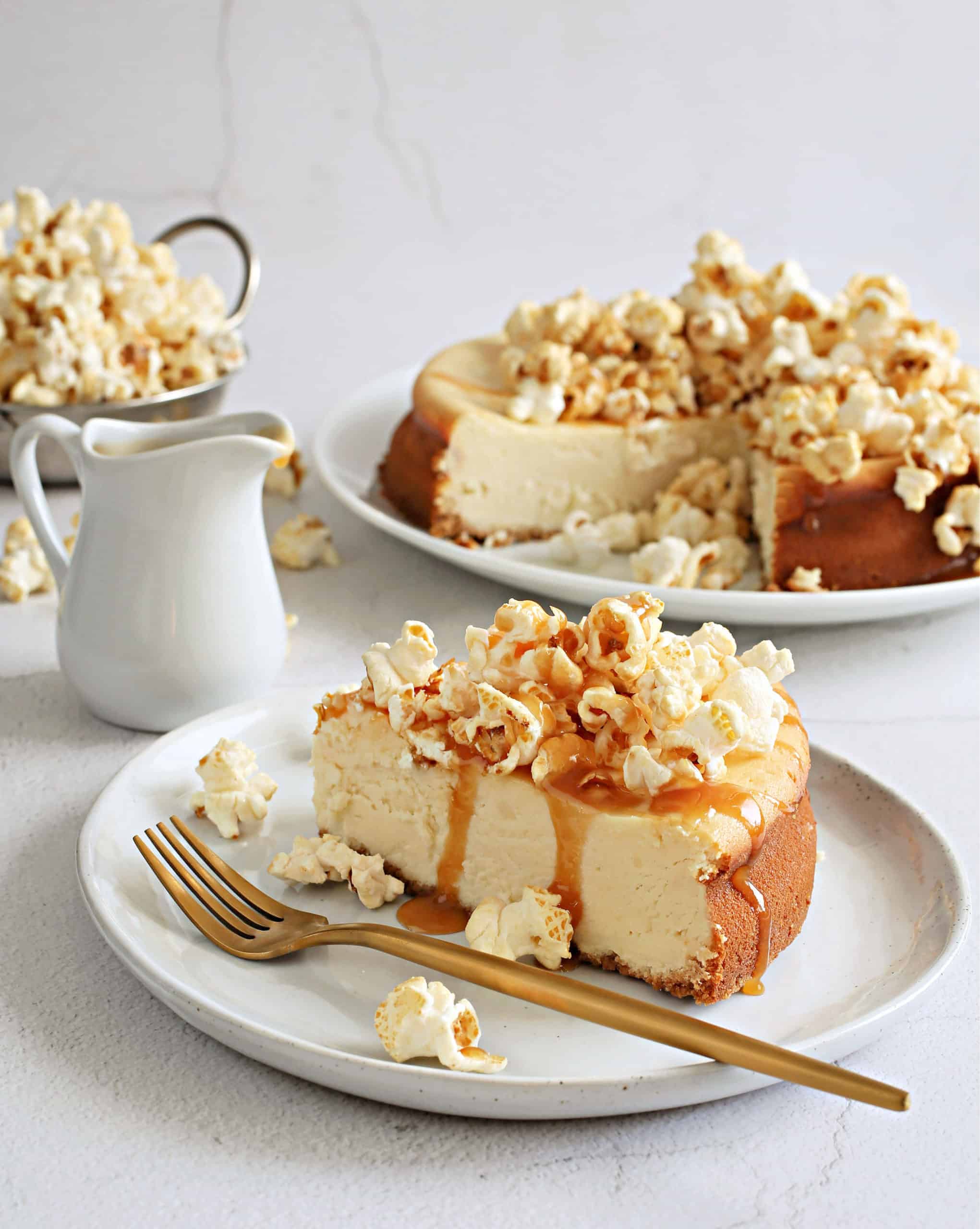 Salted Caramel Popcorn Cheesecake - Try Dell Cove Spices