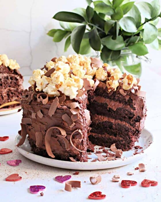Chocolate Popcorn Layer Cake
