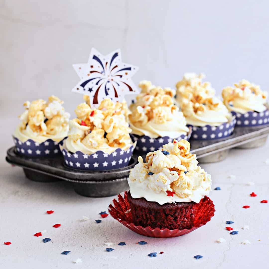 Red Velvet Popcorn Cupcakes 2