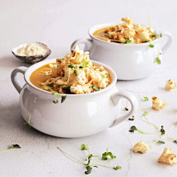 Butternut Squash Soup with Popcorn Croutons Square
