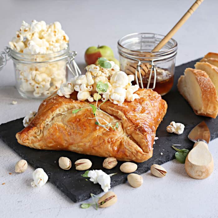 Baked Brie with Honey Popcorn Square 1