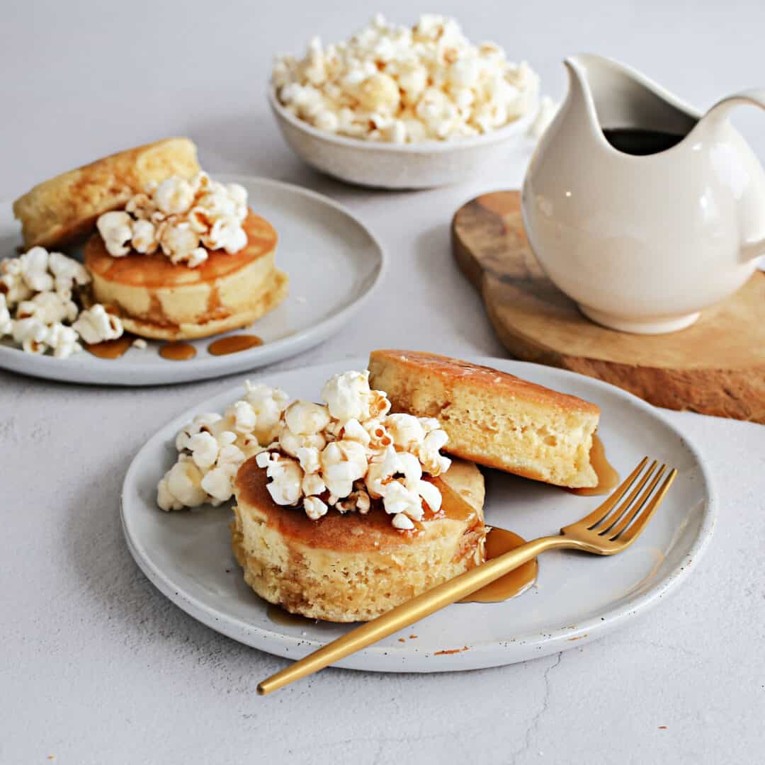 Popcorn Topped Soufflé Pancakes Try Dell Cove Spices