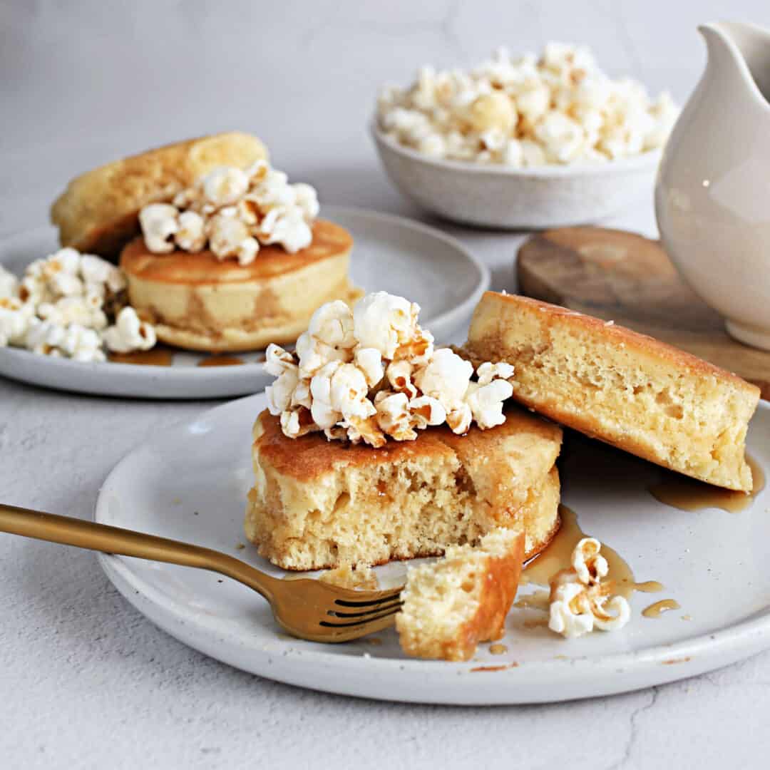 Popcorn Topped Soufflé Pancakes Try Dell Cove Spices