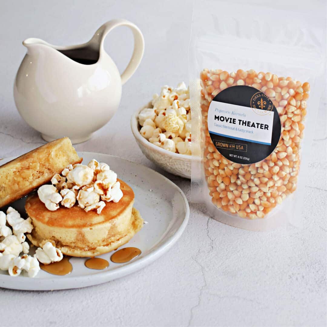 Popcorn Topped Soufflé Pancakes Try Dell Cove Spices