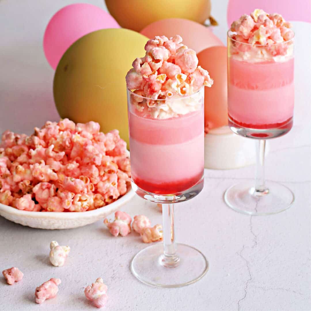 Pink Gin Layered Popcorn Shots - Square 2